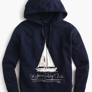 NWT J CREW VINTAGE SAILING CLUB HOODIE SWEATSHIRT